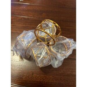 Rose gold napkin ring heart shape 5pc